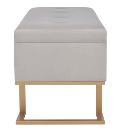 Banc avec compartiment de rangement 105 cm Gris Velours