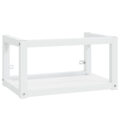Cadre de lavabo de salle de bain mural Blanc 59x38x31 cm Fer