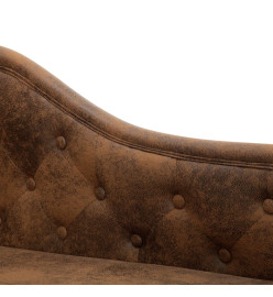 Chaise longue Marron Similicuir daim