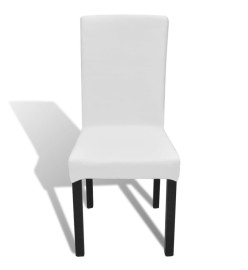 Housses extensibles de chaise 6 pcs Blanc