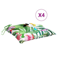 Coussins de chaise 4 pcs multicolore 40x40x7 cm tissu