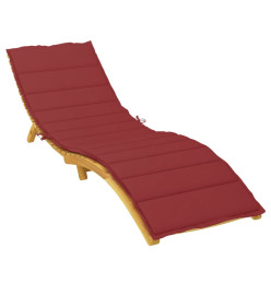 Coussin de chaise longue rouge bordeaux 200x50x3cm tissu oxford