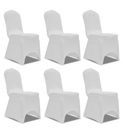 Housses élastiques de chaise Blanc 12 pcs