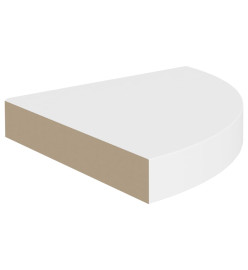 Étagères d'angle flottantes 2 pcs Blanc 25x25x3,8 cm MDF