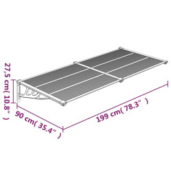 Auvent de porte Noir 199x90 cm Polycarbonate