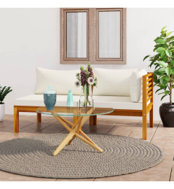 Ensemble de canapés 2 pcs et coussins blanc crème Acacia solide