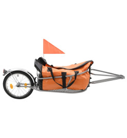 Remorque à bagages pour vélo avec sac Orange et noir