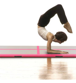 Tapis gonflable de gymnastique avec pompe 600x100x10cm PVC Rose