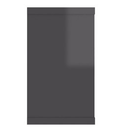 Étagères cube murales 6pcs Gris brillant 80x15x26,5cm Aggloméré