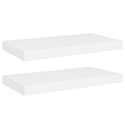 Étagères murales flottantes 2 pcs Blanc 50x23x3,8 cm MDF