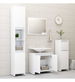 Armoire de salle de bain Blanc 60x33x61 cm Aggloméré