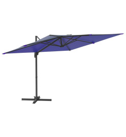 Parasol cantilever à LED Bleu azuré 400x300 cm