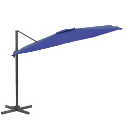 Parasol cantilever à LED Bleu azuré 400x300 cm