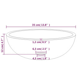 Lavabo Verre trempé 35x12 cm Transparent