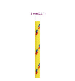 Corde de bateau Jaune 2 mm 100 m Polypropylène