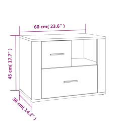 Table de chevet Sonoma gris 60x36x45 cm Bois d'ingénierie