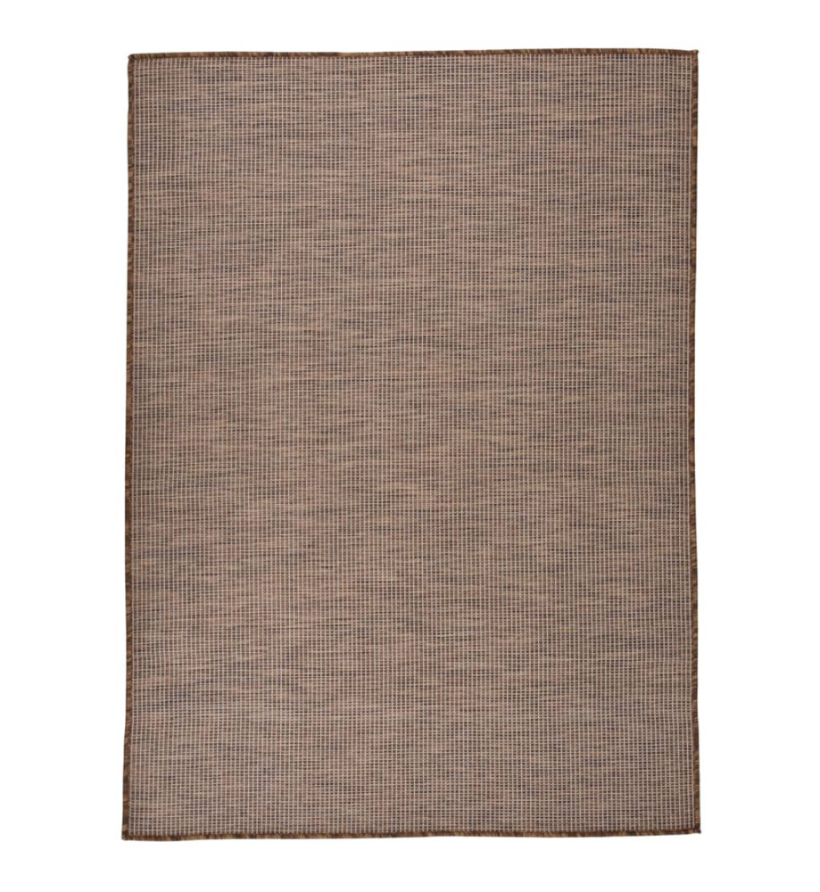 Tapis à tissage plat d'extérieur 200x280 cm Marron