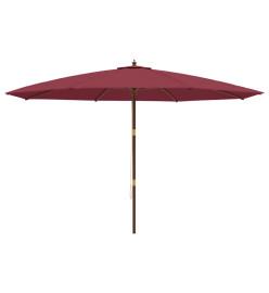 Parasol de jardin avec mât en bois rouge bordeaux 400x273 cm