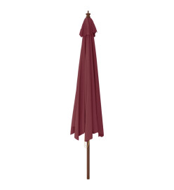 Parasol de jardin avec mât en bois rouge bordeaux 400x273 cm