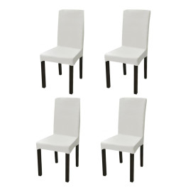 Housse de chaise droite extensible 4 pcs Crème