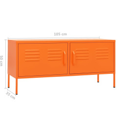 Meuble TV Orange 105x35x50 cm Acier