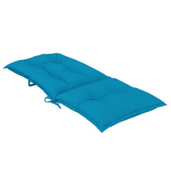 Coussins de chaise de jardin à dossier haut lot de 2 bleu tissu