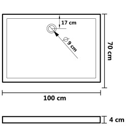 Receveur de douche rectangulaire ABS Blanc 70x100 cm