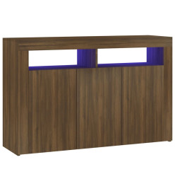 Buffet avec lumières LED chêne marron 115,5x30x75 cm