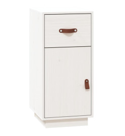 Buffet Blanc 34x40x75 cm Bois massif de pin