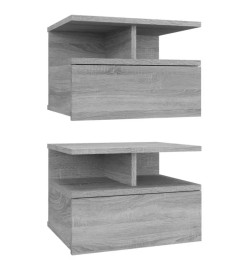 Tables de chevet flottantes 2 pcs Sonoma gris 40x31x27 cm