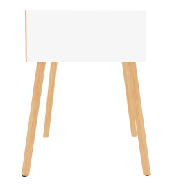 Tables de chevet 2 pcs Blanc brillant 40x40x56 cm Aggloméré