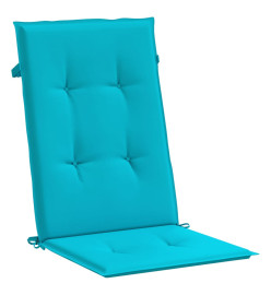 Coussins de chaise à dossier haut 6 pcs turquoise tissu