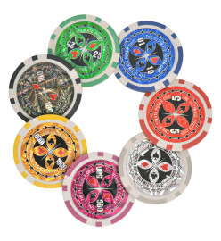 Jeu de Poker/Blackjack mixte avec 600 jetons Laser Aluminium