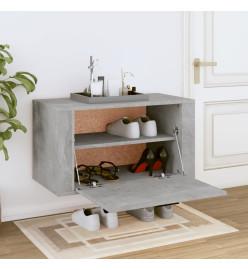 Armoire à chaussures murale Gris béton 70x35x38 cm