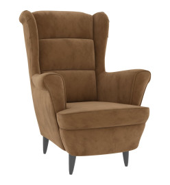 Fauteuil marron velours