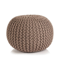 Pouf tricoté à la main Coton 50 x 35 cm Marron