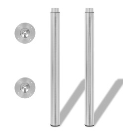 Pieds de table télescopiques 4 pcs Nickel brossé 710 mm-1100 mm