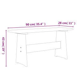 Table à manger avec banc Marron miel Bois de pin solide