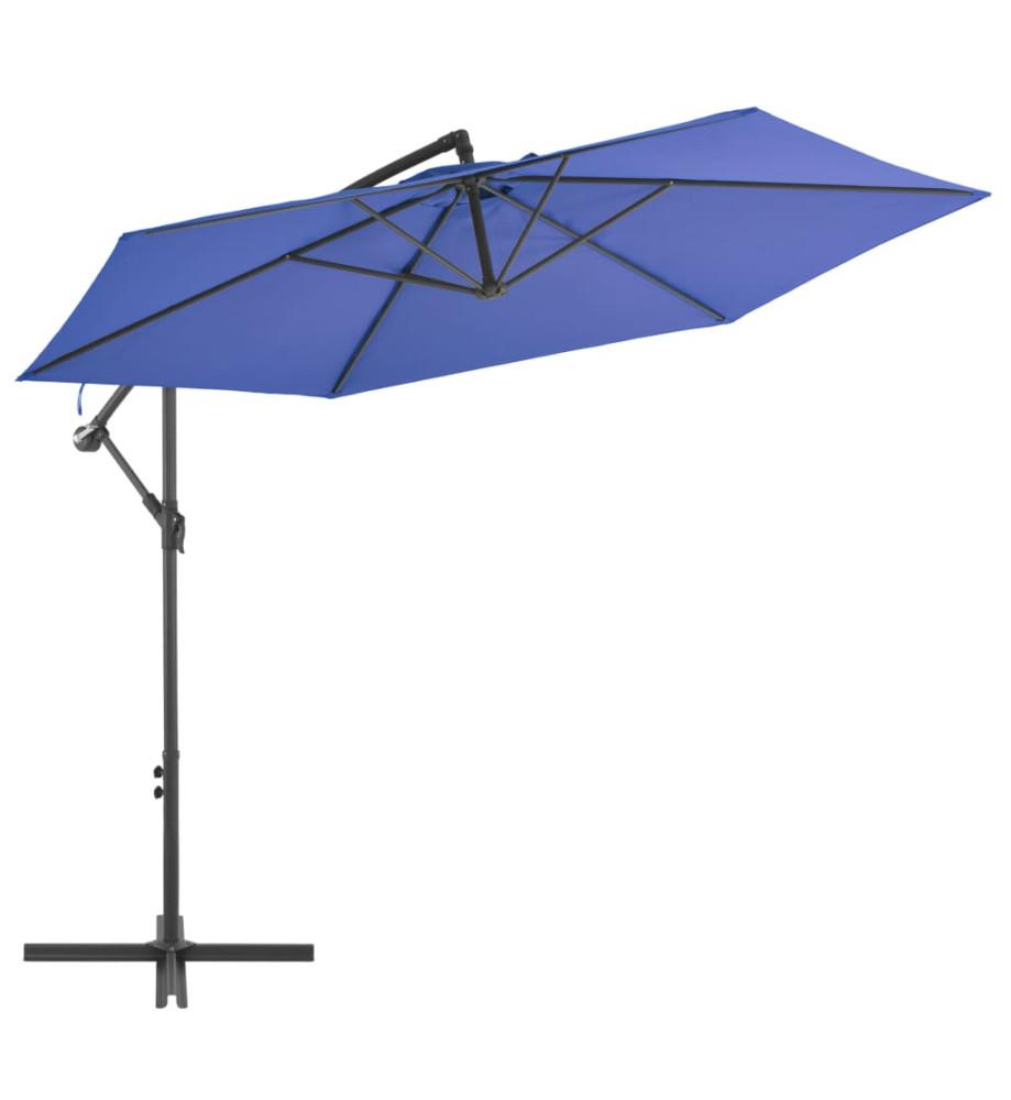 Parasol déporté avec mât en aluminium 300 cm Bleu