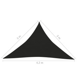 Voile d'ombrage 160 g/m² Noir 3x3x4,2 m PEHD