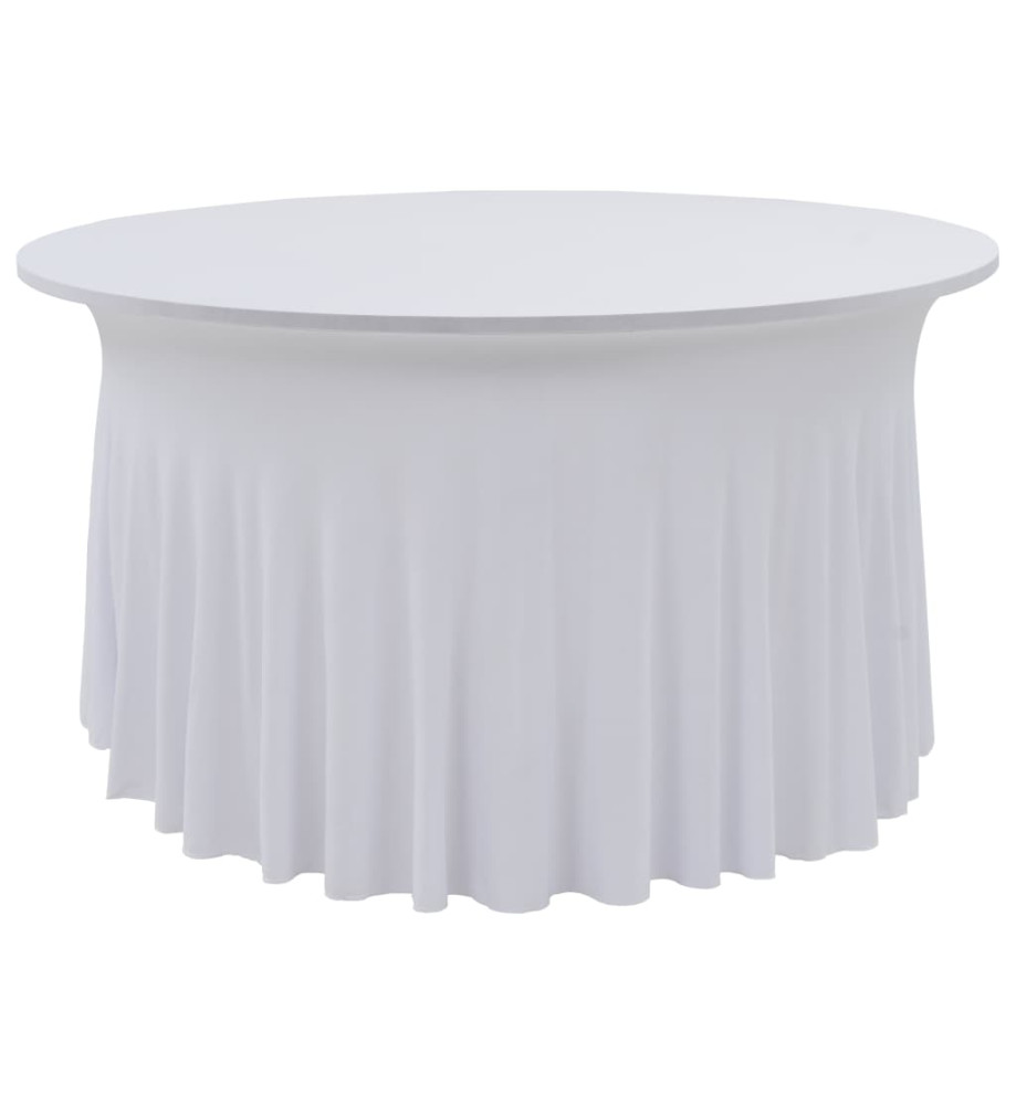 Nappes élastiques de table avec jupon 2 pcs 150x74 cm Blanc