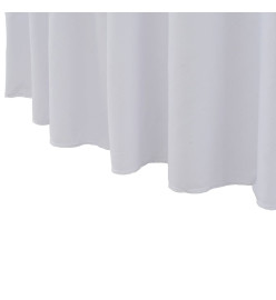 Nappes élastiques de table avec jupon 2 pcs 150x74 cm Blanc