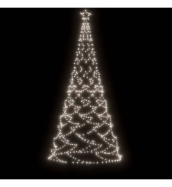 Arbre de Noël avec poteau en métal 500 LED blanches froides 3m