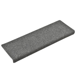 Tapis de marches d'escalier 10 pcs Gris 65x21x4 cm Aiguilleté