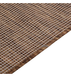 Tapis à tissage plat d'extérieur 80x150 cm Marron