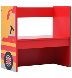 Jeu de table et chaises d'enfants 3 pcs Camion de pompiers Bois