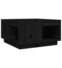 Table basse Noir 60x61x32,5 cm Bois massif de pin