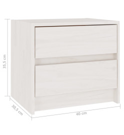 Tables de chevet 2 pcs Blanc 40x30,5x35,5 cm Bois de pin solide