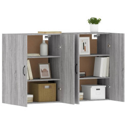 Armoires murales 2 pcs sonoma gris bois d'ingénierie