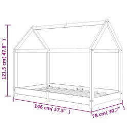 Cadre de lit d'enfant Bois de pin massif 70x140 cm